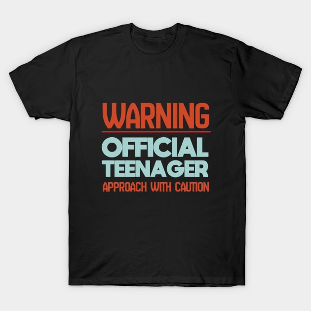 13th Birthday - Warning Official Teenager Approach With Caution T-Shirt by Kudostees